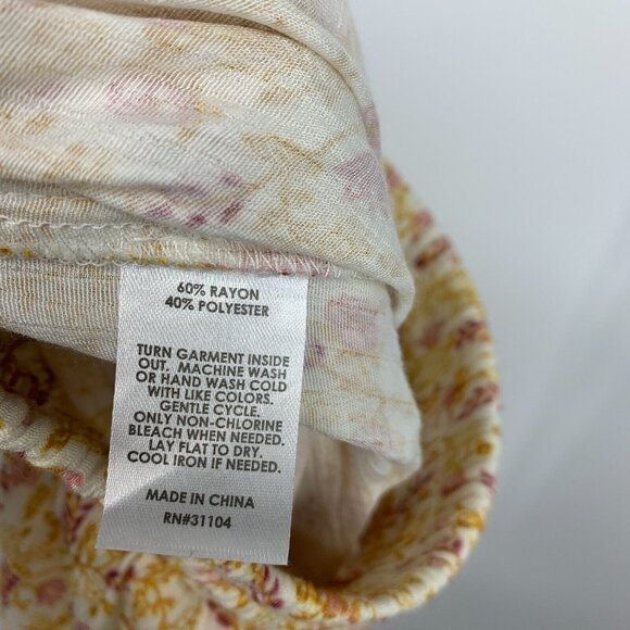 Wonderly Skirt Floral Print Midi Pull On Yellow Tassel Boho - Picture 11 of 11